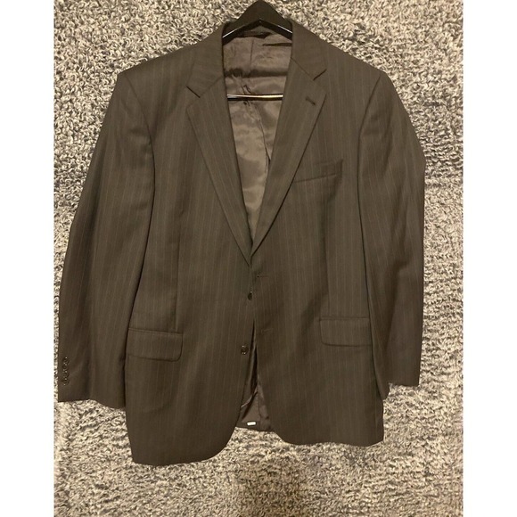 Jos. A. Bank Mens 43L Dark Charcoal Gray 100% Soft Wool EUC - Picture 1 of 10